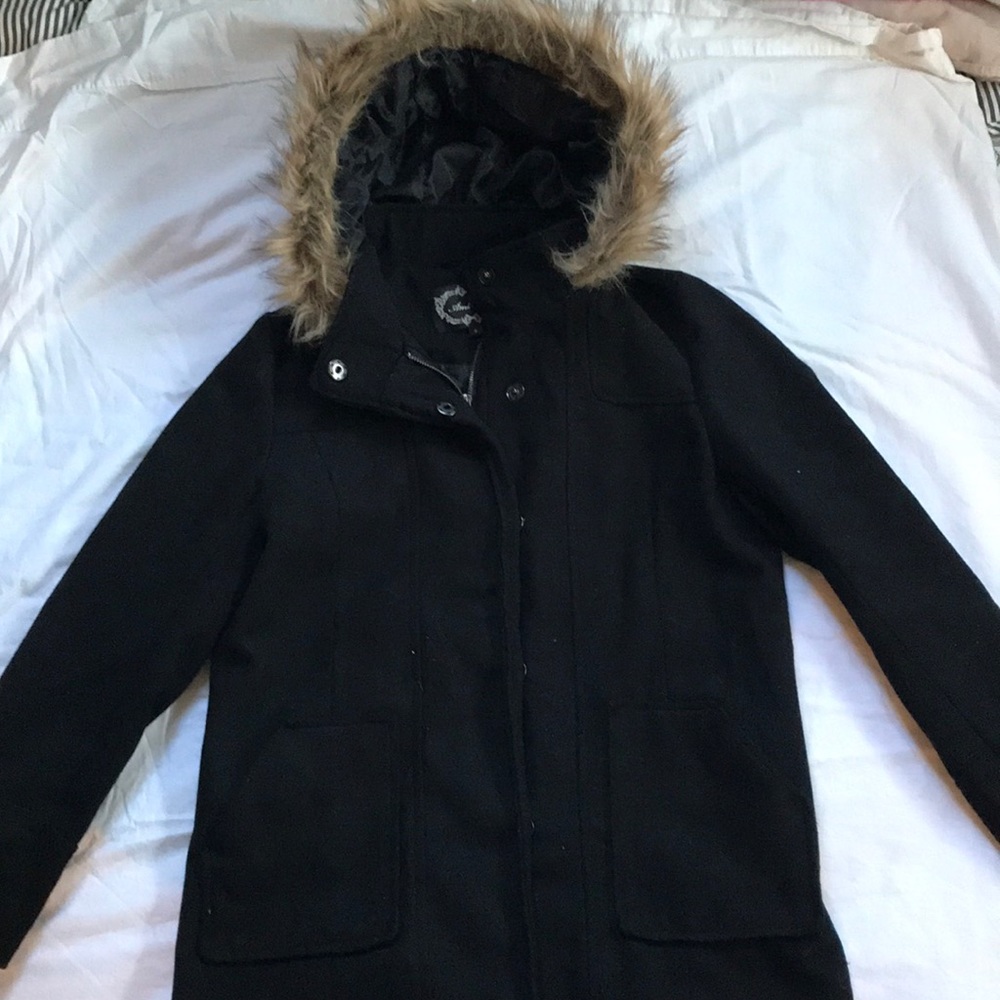 Black peacock like jacket